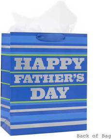 img 1 attached to 🎁 Hallmark 13" Large Father's Day Gift Bag & Tissue Paper - Blue Stripes, "Happy Father's Day" - Perfect for Dads, Step-Dads, Grandfathers, Uncles, and Expectant Dads