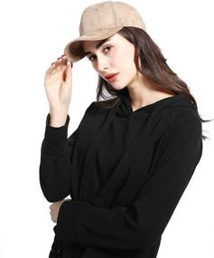 img 2 attached to 🧢 JOOWEN Unisex Adjustable Faux Suede Baseball Cap - Plain Dad Hat for Women and Men