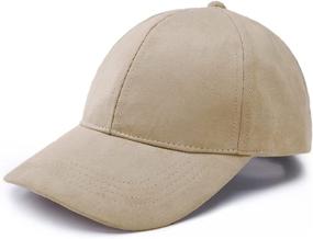 img 4 attached to 🧢 JOOWEN Unisex Adjustable Faux Suede Baseball Cap - Plain Dad Hat for Women and Men