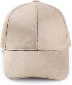 img 1 attached to 🧢 JOOWEN Unisex Adjustable Faux Suede Baseball Cap - Plain Dad Hat for Women and Men