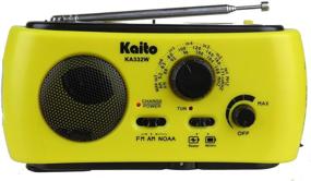 img 4 attached to 🌞 Yellow Kaito KA332W Portable Hand Crank Solar AM/FM NOAA Weather Radio with Cell Phone Charger and 3-LED Flashlight