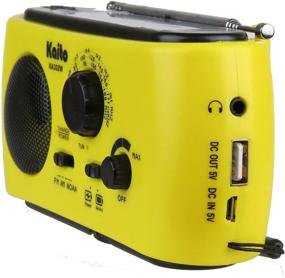 img 1 attached to 🌞 Yellow Kaito KA332W Portable Hand Crank Solar AM/FM NOAA Weather Radio with Cell Phone Charger and 3-LED Flashlight