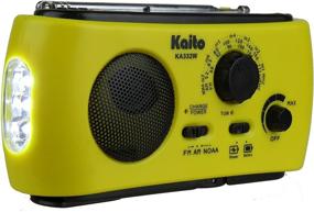 img 2 attached to 🌞 Yellow Kaito KA332W Portable Hand Crank Solar AM/FM NOAA Weather Radio with Cell Phone Charger and 3-LED Flashlight
