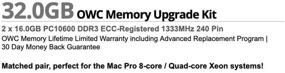 img 3 attached to 💾 OWC 32ГБ PC10600 DDR3 ECC-R 1333МГц Память для обновления Mac Pro (2009-2012)