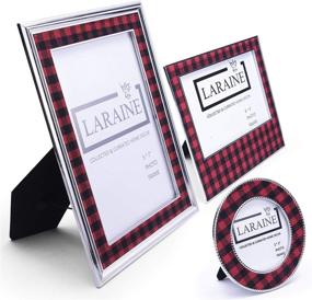 img 4 attached to Laraine Picture Photo Frame: High Definition Metal Display for Tabletop Home Decor (Red&Black, 3-pieces Set)