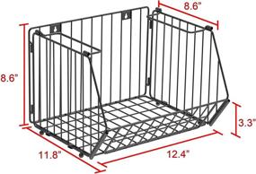 img 2 attached to 📦 Auledio Stackable Baskets Organizer: Wall-Mounted Hanging Wire Baskets, Vertical Storage Solution for Fruits, Produce, Bathroom, Pantry Organization (Set of 2)