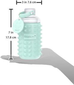 img 2 attached to HH Premium Glass Water Bottle with Spiked Silicone Sleeve - Travel Friendly, Narrow Mouth, BPA-Free &amp; Dishwasher Safe, 16oz (Tiffany Blue)