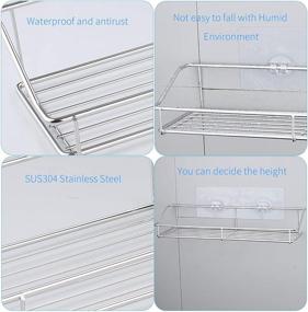 img 2 attached to 🚿 WANJINLI Shower Caddy - Wall Mounted Bathroom Corner Shelf for Shower Storage, Easy-Install Adhesive, No Drilling Required