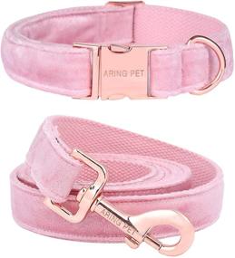 img 4 attached to 🐶 ARING PET Dog Collar and Leash Set - Velvet, Soft & Comfy, Adjustable Collars for Dogs