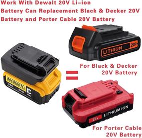 img 3 attached to 🔌 Dewalt 20V Battery Adapter Converter for Porter Cable PCC685L PCC682L, Black & Decker LBXR20 LB20 LBX20 Power Tool Battery