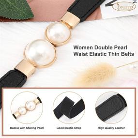 img 3 attached to 👗 Stylish JASGOOD Elastic Double Pearl Women's Belt Accessories - Fashion Fusion!