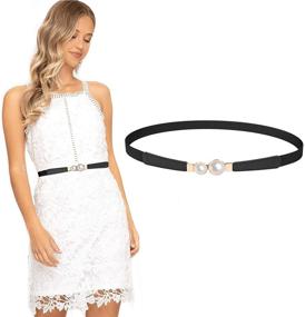 img 4 attached to 👗 Stylish JASGOOD Elastic Double Pearl Women's Belt Accessories - Fashion Fusion!