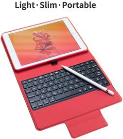 img 1 attached to 🔴 iPad Pro 12.9 2018 Keyboard Case: Slim Backlit Folio Shell with Bluetooth Keyboard and Smart Cover for Apple iPad Pro 12.9 inch 3rd Generation 2018 (Red)