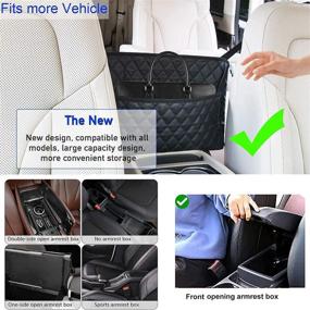 img 3 attached to 🚗 Seametal Car Handbag Holder Seat Pocket Organizer, Car Seat Purse Holder Leather (Black)