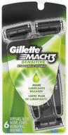 sensitive men's disposable razors - gillette mach3, pack of 6 logo