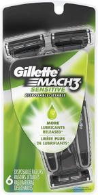 img 4 attached to Sensitive Men's Disposable Razors - Gillette Mach3, Pack of 6