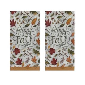 img 2 attached to 🍂 Thanksgiving Holiday Guest Towels Buffet 2-ply Paper Napkins with 'Happy Fall' Scripty (Pack of 2) 20 ct Each - Improved SEO