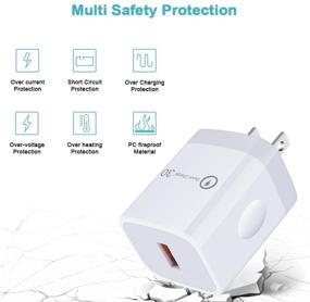 img 2 attached to Fast-Charging Android Charger with Quick Charge 3.0 for Samsung Galaxy, LG, Moto G6 G5 - 6FT Micro USB Cable Included