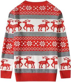 img 3 attached to Stylishly Ugly: Camii Mia Big Boys' Reindeer Pullover Snowflake Crewneck Christmas Sweater