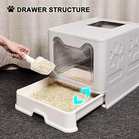 img 2 attached to 🐱 Convenient Foldable Cat Litter Box with Lid - Top Entry, Anti-Splashing Design | Includes Pet Scoop