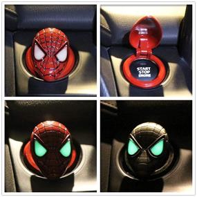 img 1 attached to Enhance Your Car's Interior with Anti-Scratch Universal Button 🚗 Decoration Ring - Car Engine Ignition Start and Stop Button Cover