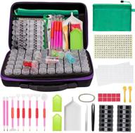 🎨 hohotime 60-slot diamond embroidery box: complete 142pcs 5d diamond painting kit with storage containers, trays, and accessories – perfect for diy art craft logo