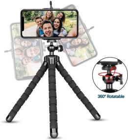 img 1 attached to 📸 Flexible Phone Tripod with Wireless Remote - Mini Stand for iPhone 13/12/11 Pro, Samsung, and Android Cameras - Adjustable Tripod for Video Recording and Vlogging