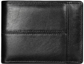 img 4 attached to PUSLAN Leather Bi Fold Wallet Window