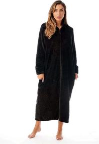 img 3 attached to 🧥 Cozy Plush Zipper Lounger Robe for Women: Feel the Love