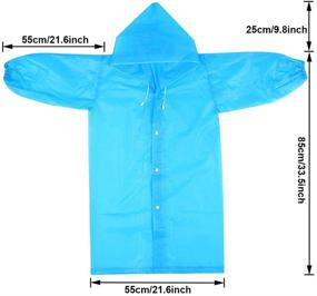 img 2 attached to 🌧️ Kids Raincoat Set: Child Rain Poncho Reusable Rain Slicker for Boys & Girls 6-13 Years | Lightweight, Waterproof Rainwear with Hood | 2 Pack (Clear & Blue)