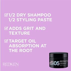 img 3 attached to Redken 2-in-1 Dry Shampoo Paste 05 - Absorbs Oil & Impurities at the Root, Ideal for All Hair Types