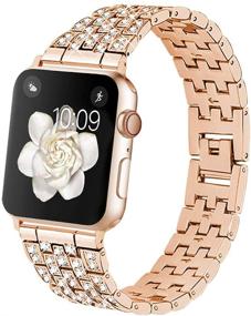 img 3 attached to 🌹 Стильный ремешок для замены на Apple Watch 38 мм / 40 мм в розовом золоте - совместим с iWatch Series 3/2/1