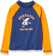 🌊 quiksilver slevee sleeve rashguard trouble boys' swimwear logo