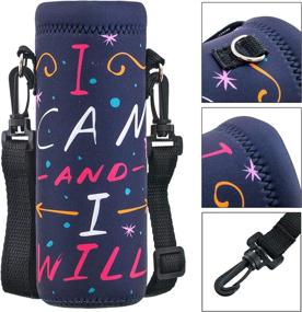 img 3 attached to 🧴 WINTOJO Water-Bottle Case Bag Cooler Carrier - Convenient Sling Holder for 16.9oz, 24oz, and 32oz Bottles - Ideal for School, Walking, Hiking, and Running