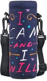 img 4 attached to 🧴 WINTOJO Water-Bottle Case Bag Cooler Carrier - Convenient Sling Holder for 16.9oz, 24oz, and 32oz Bottles - Ideal for School, Walking, Hiking, and Running