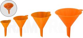 img 2 attached to 🍊 RAM-PRO 4-Piece Bright Orange Plastic Funnel Set: Effortless Liquids & Dry Goods Transfer, Wide-Mouth Design