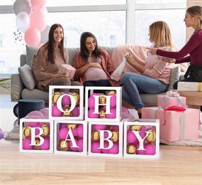 img 3 attached to 🎉 Прозрачные коробки OhBaby Gender Reveal - 6 украшений для вечеринки для беременных, дня рождения, душа невесты и свадебных мероприятий