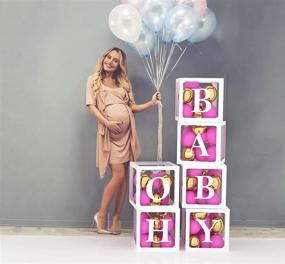 img 2 attached to 🎉 Прозрачные коробки OhBaby Gender Reveal - 6 украшений для вечеринки для беременных, дня рождения, душа невесты и свадебных мероприятий