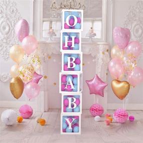 img 4 attached to 🎉 Прозрачные коробки OhBaby Gender Reveal - 6 украшений для вечеринки для беременных, дня рождения, душа невесты и свадебных мероприятий