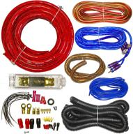 🔴 red professional heavy duty 2000 watts 4 gauge anl amplifier installation kit and accessories - xkit4 model logo