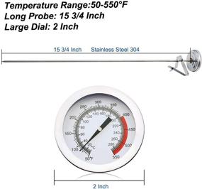 img 3 attached to 🌡️ KT THERMO Deep Fry Cooking Thermometer with 15&#39;&#39; Stainless Steel Probe - Fast Instant Read, Optimum Temperature Zones for Turkey, Beef, Lamb, Seafood