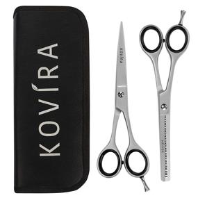 img 4 attached to 💇 Kovira Professional Hair Cutting Scissor Set - 6.5 Inch Length - Razor Sharp Hairdressing Scissors and Thinning Shears - Stainless Steel Barber Set for Haircuts at Home