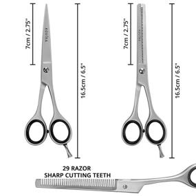 img 3 attached to 💇 Kovira Professional Hair Cutting Scissor Set - 6.5 Inch Length - Razor Sharp Hairdressing Scissors and Thinning Shears - Stainless Steel Barber Set for Haircuts at Home