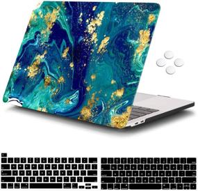 img 4 attached to 🔍 iCasso MacBook Pro 13 inch Case 2016-2020 Release - Gold Marble: Hard Shell Cover with Keyboard Protector Compatible for A2338M1/A2159/A1989/A1706/A1708 MacBook Pro 13 inch