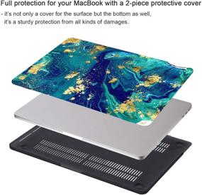 img 2 attached to 🔍 iCasso MacBook Pro 13 inch Case 2016-2020 Release - Gold Marble: Hard Shell Cover with Keyboard Protector Compatible for A2338M1/A2159/A1989/A1706/A1708 MacBook Pro 13 inch