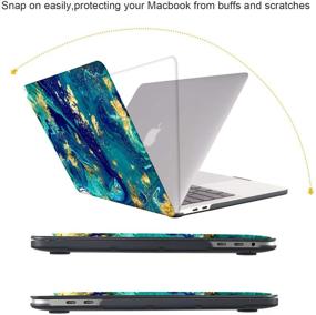 img 1 attached to 🔍 iCasso MacBook Pro 13 inch Case 2016-2020 Release - Gold Marble: Hard Shell Cover with Keyboard Protector Compatible for A2338M1/A2159/A1989/A1706/A1708 MacBook Pro 13 inch