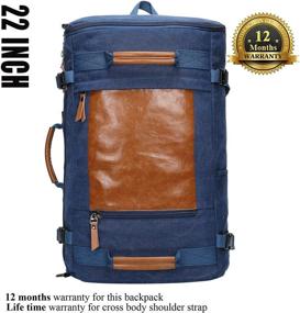 img 3 attached to WITZMAN Canvas Backpack 2063 Brown