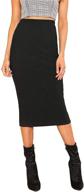 👗 shein women's stretchy ribbed knit midi full-length basic pencil skirt - elegant & versatile logo