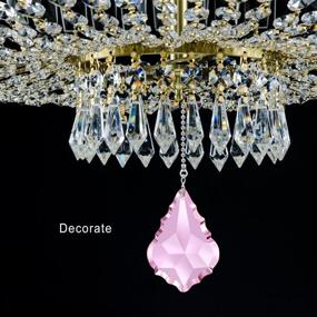 img 2 attached to 💎 SogYupk Magnificent Pink Crystal Pendeloque Prism (2 Pcs) - 2.4" (63mm) | Dazzling Crystal Ceiling Fan Pull Chains