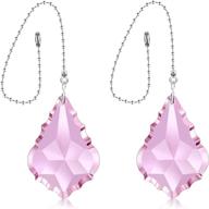 💎 sogyupk magnificent pink crystal pendeloque prism (2 pcs) - 2.4" (63mm) | dazzling crystal ceiling fan pull chains логотип